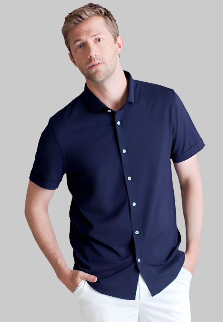 Single Shot Short Sleeve Tech Shirt - Blue Night