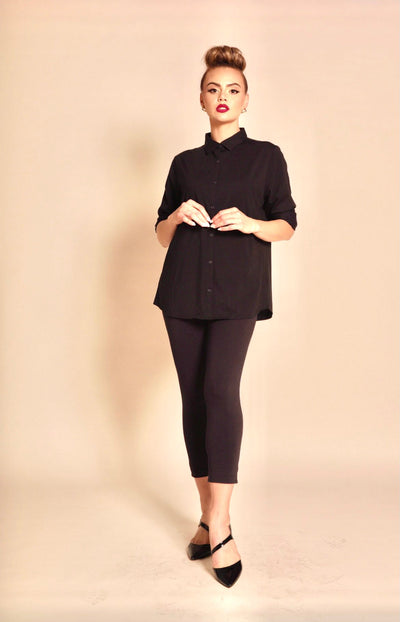 Buki + CINQO Single Shot Shirt - Black-Shirts & Blouses-Buki