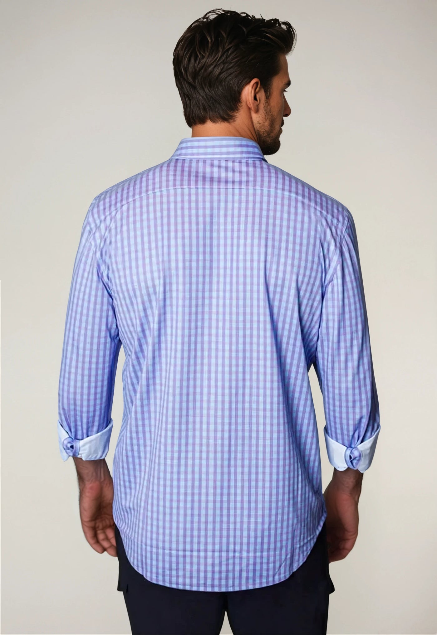 Avant Check Tech Shirt-Long Sleeve Shirts-Buki-back