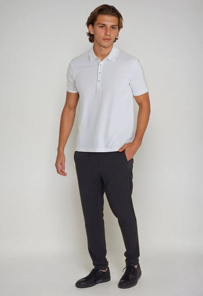 Coolest Polo Shirt in White -Short Sleeve Shirts-Buki-full body