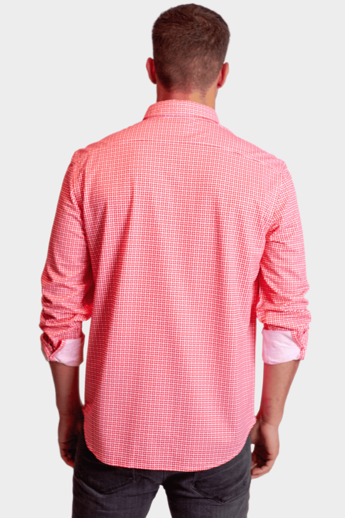 Swiss Check Long Sleeve Tech Shirt - Red