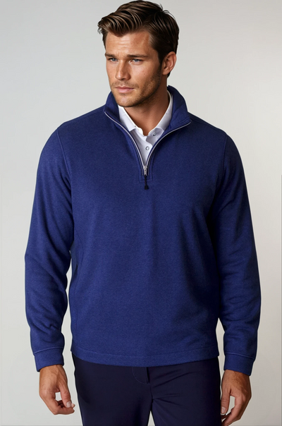 Voey Quarter Zip Sweatshirt - Tokyo Blue