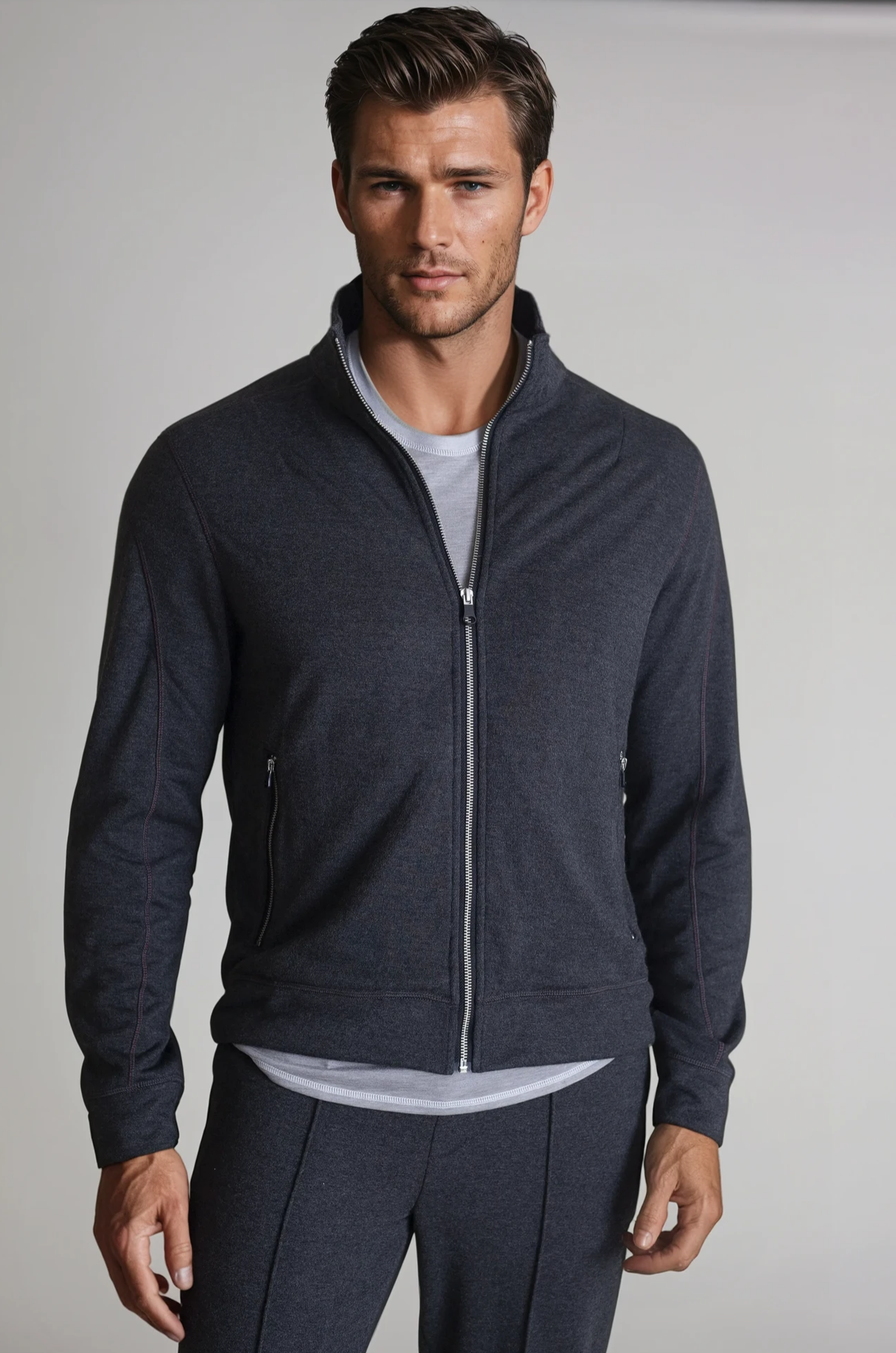 Breckenridge Full-Zip Sweatshirt-Sweatshirts-Buki-Charcoal Grey