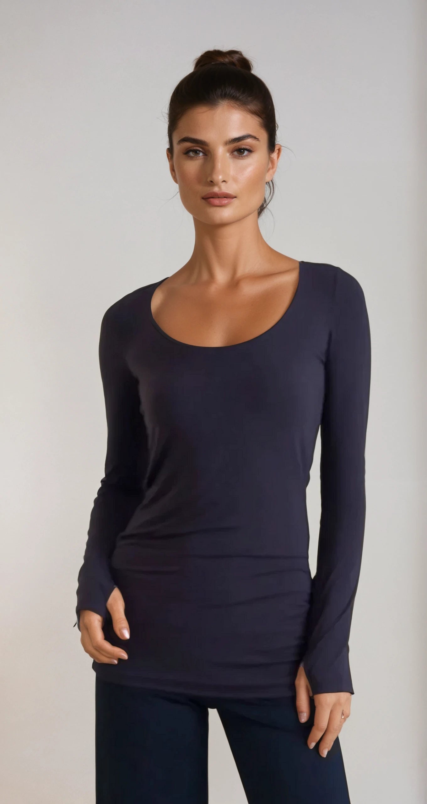 Collagen Scoop Neck-Shirts-Buki-neckline detail