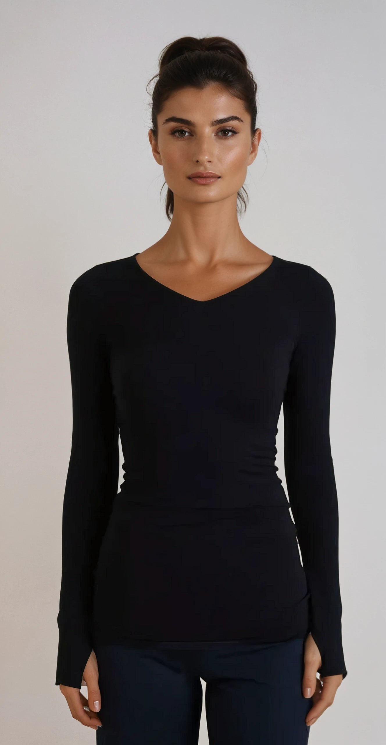 Collagen V-Neck-Shirts-Buki-neckline detail