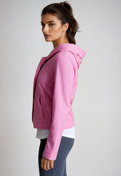 Dakota Hoodie Sweatshirt Jacket-Hoodies-Buki-Berry Pink-side