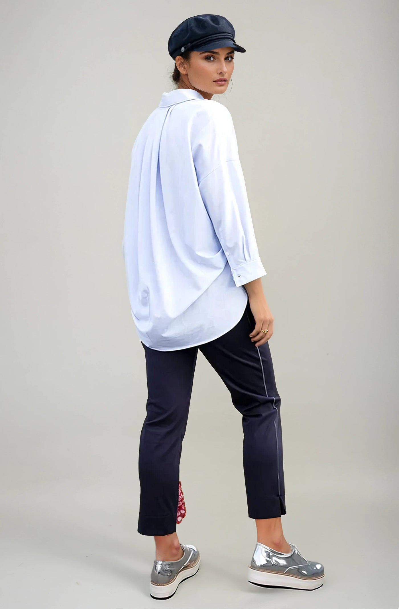 Ex-Boyfriend Shirt in chambray, back -Shirts-Buki-chambray blue-back