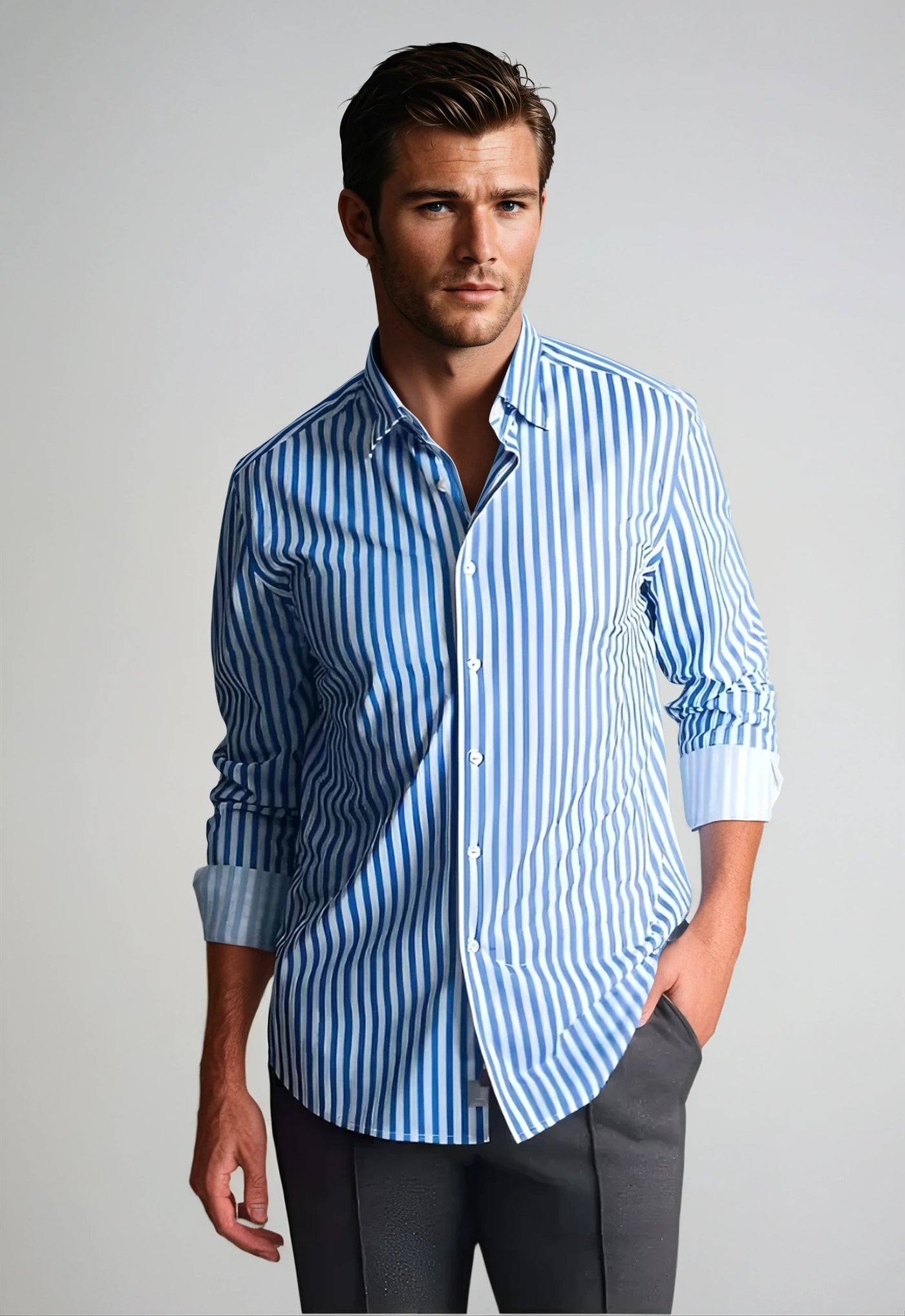 Buki Go Big Stripe Shirt in Royal Blue