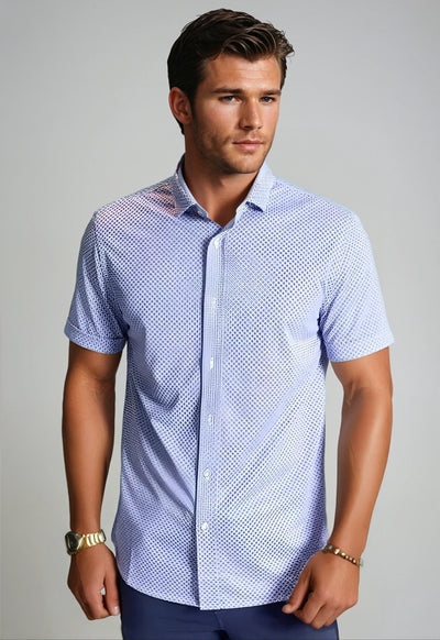 Men's Casual Short Sleeve Dress Shirt  'Locally Famous' front | Buki