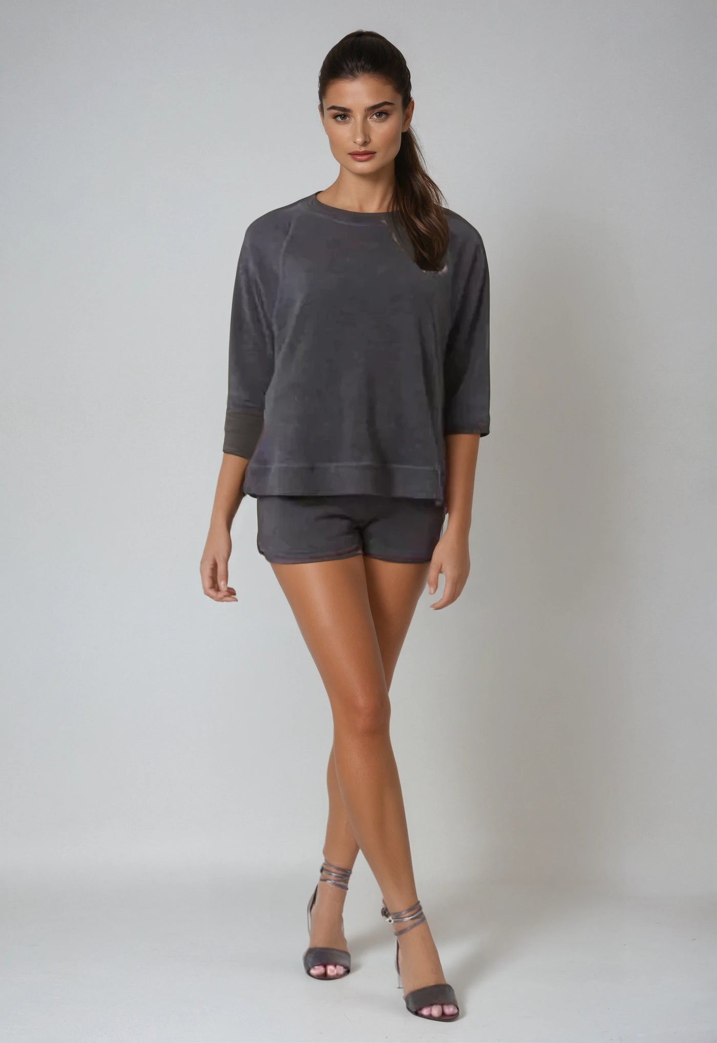 Lounger Crew Sweatshirt-Sweatshirts-Buki-styled with shorts