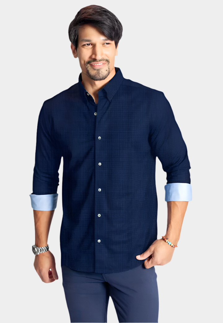 Moody Blues Plaid Long Sleeve Tech Shirt-Long Sleeve Shirts-Buki