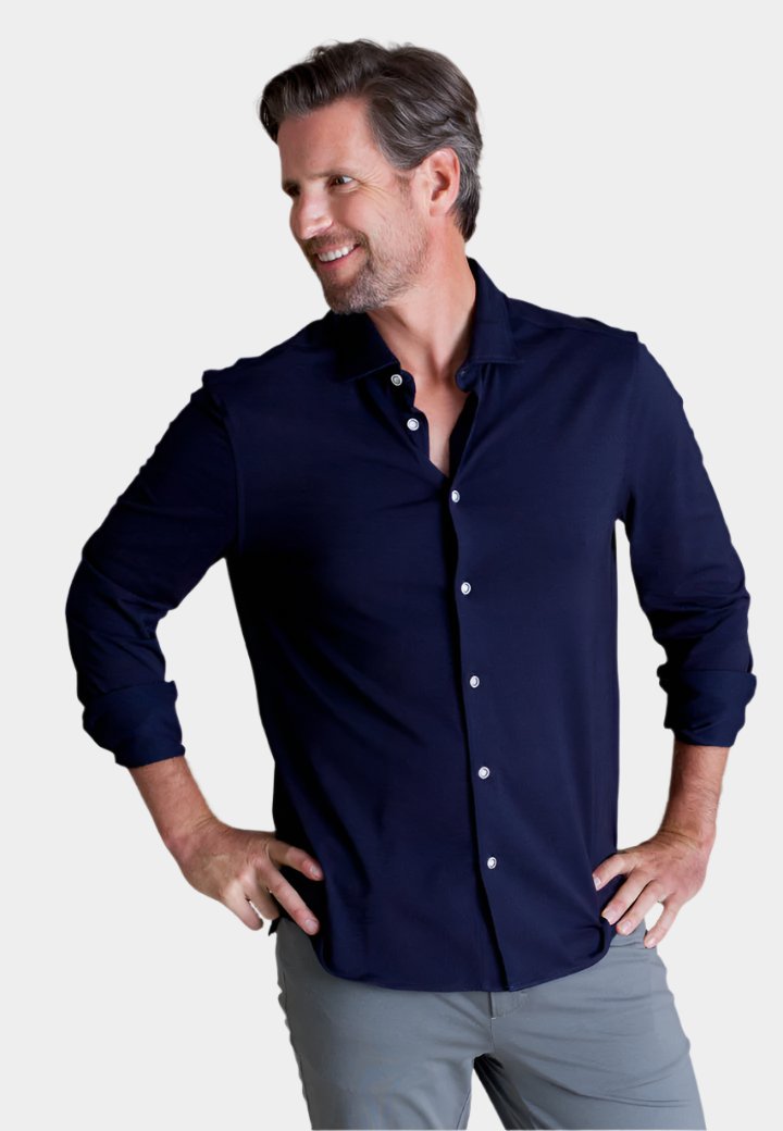 Single Shot Shirt-Long Sleeve Shirts-Buki-Navy