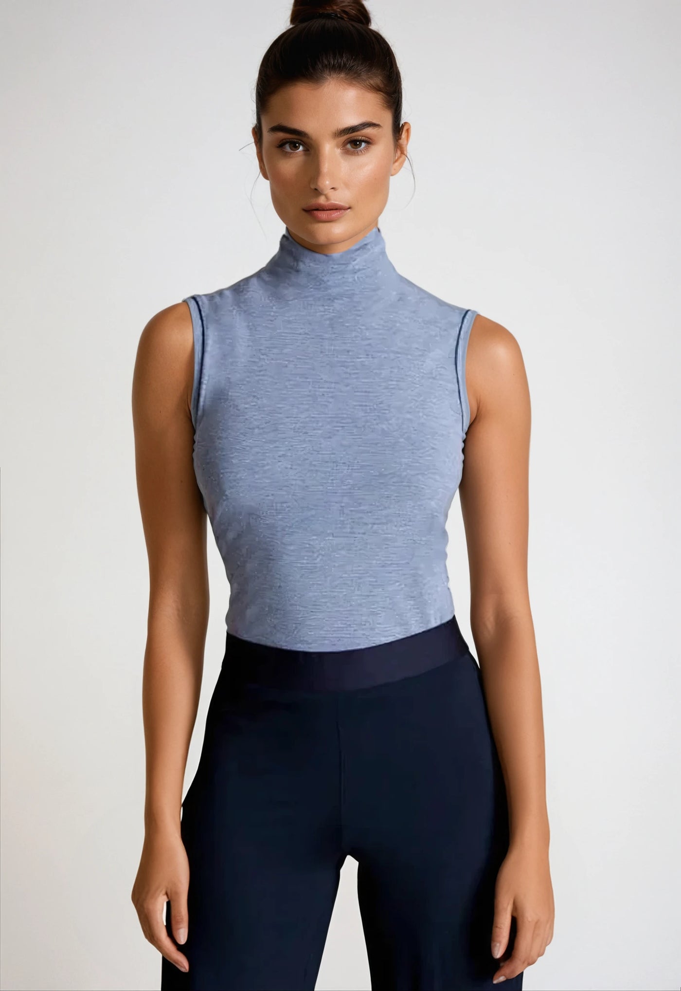 Sleeveless Turtleneck Shirt-Shirts-Buki