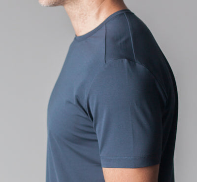 Buki + CINQO Tee Shirt, in Blue Night, detail-Tees-Buki