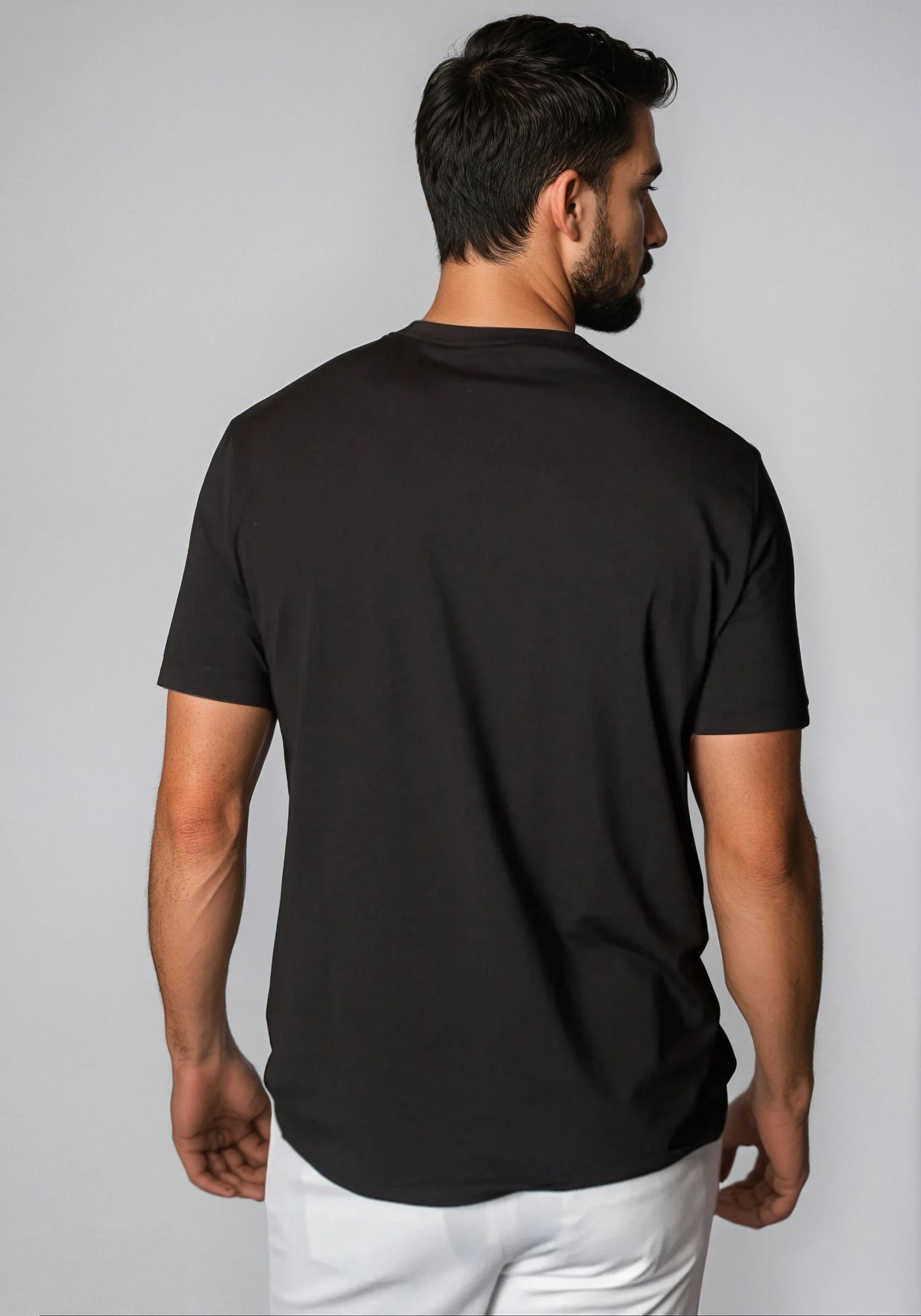 Buki + CINQO Tee Shirt, back, in Black -Tees-Buki