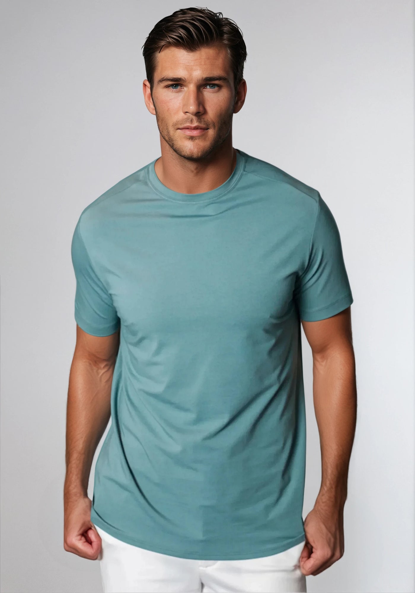 Buki + CINQO Tee Shirt, in Blue Grey-Tees-Buki