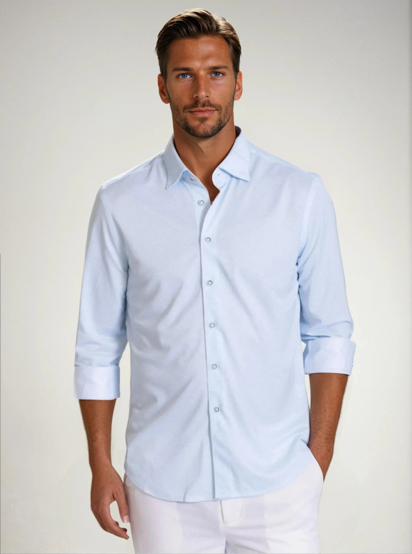 Men's Clothing: Long Sleeve Casual Dress Shirt | Buki Ride The Wave Tech Shirt