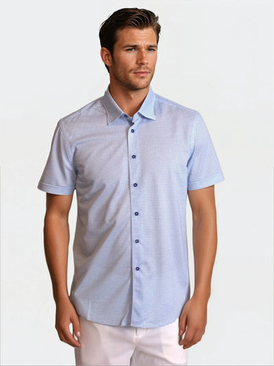 Men's Clothing: Short Sleeve Casual Dress Shirt | Buki Ride The Wave Tech Shirt